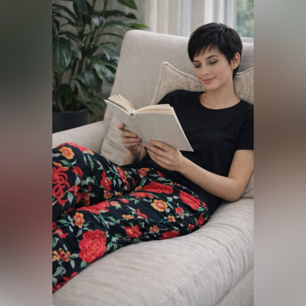 Natori Floral satin pajama Bottoms, floral, romantic, feminine, flowy and soft